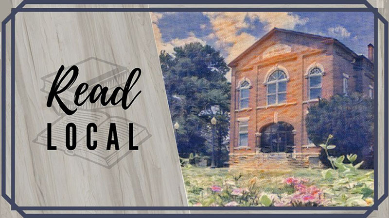 Read Local graphic with stylized photo of the Johnston Public Library.